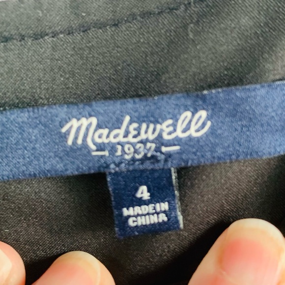 Madewell Dress Black 'Folio' Crepe Overlay Top Formal Professional Office Size 4 - Picture 5 of 7